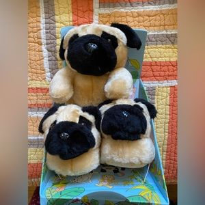 Stuffed dog with wearable slippers